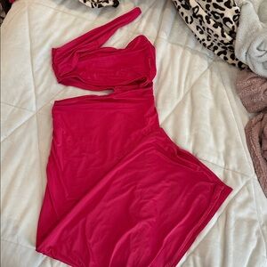 Elegant pink One-Shoulder Dress